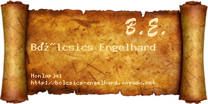 Bölcsics Engelhard névjegykártya